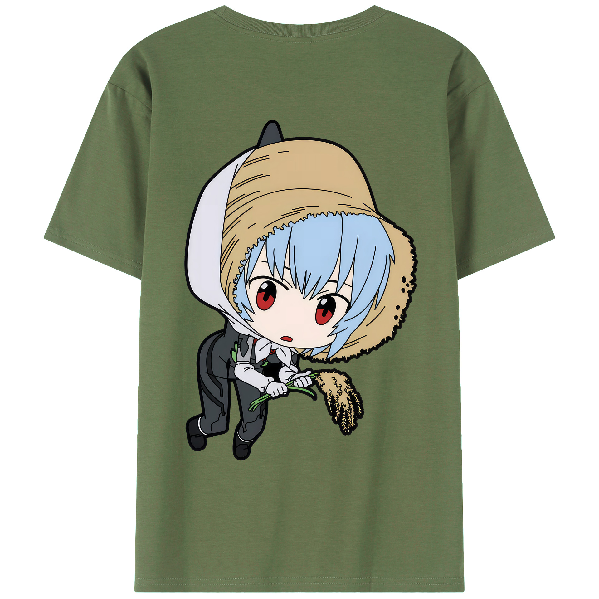 （画像用） EVA 新世紀エヴァンゲリオン 綿100％ メンズ半袖Tシャツ（バックプリント） 通気性